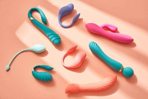 A picture of assorted types and sizes of vibrators for men and women similar to the products that customers can purchase from Romantic Adventures